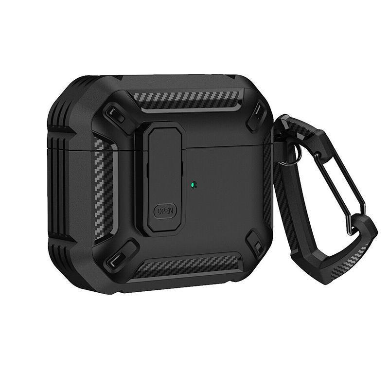 For Apple AirPods pro and pro2 Case Armor Earphone Heavy Duty Shockproof Cover - Black&Blue For Airpods Pro V528-9360312036687
