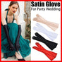 Elegant Long Satin Evening Gloves Formal Dress Accessory for Opera Prom Party Women - Red V528-9360312037318