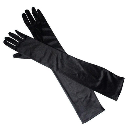 Elegant Long Satin Evening Gloves Formal Dress Accessory for Opera Prom Party Women - Red V528-9360312037318