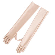 Elegant Long Satin Evening Gloves Formal Dress Accessory for Opera Prom Party Women - Red V528-9360312037318