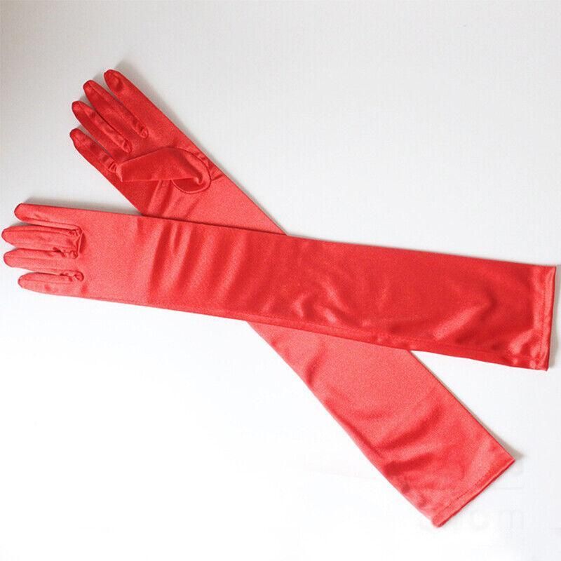 Elegant Long Satin Evening Gloves Formal Dress Accessory for Opera Prom Party Women - Champagne V528-9360312037332