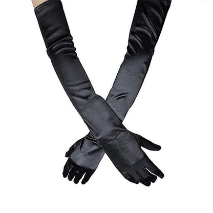 Elegant Long Satin Evening Gloves Formal Dress Accessory for Opera Prom Party Women - Champagne V528-9360312037332