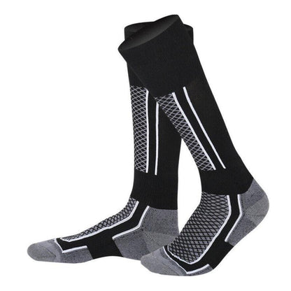 Men Women Long Warm Breathable Ski Socks Thicken Winter Sports Socks - Pink&White(33-39) V528-9360312038360