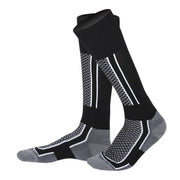 Men Women Long Warm Breathable Ski Socks Thicken Winter Sports Socks - Purple&Black(33-39) V528-9360312038377