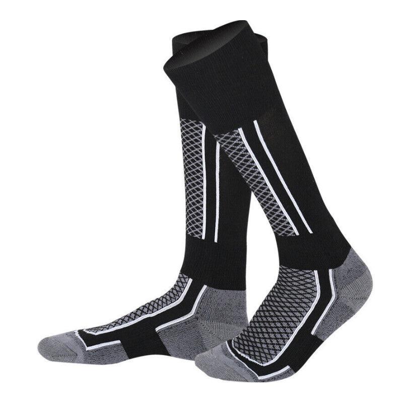 Men Women Long Warm Breathable Ski Socks Thicken Winter Sports Socks - Purple&Black(33-39) V528-9360312038377