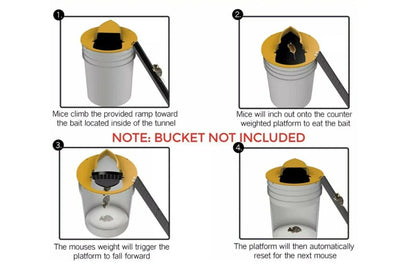 Mouse Trap Flip N Slide Bucket Lid Mouse Rat Trap With Ladder Mousetrap Catcher - Flip N Slide Bucket *1 V528-9360312038650