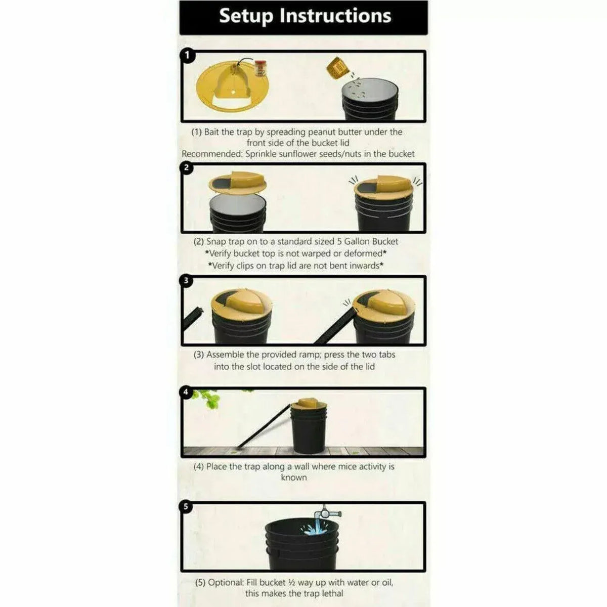 Mouse Trap Flip N Slide Bucket Lid Mouse Rat Trap With Ladder Mousetrap Catcher - Flip N Slide Bucket *1 V528-9360312038650