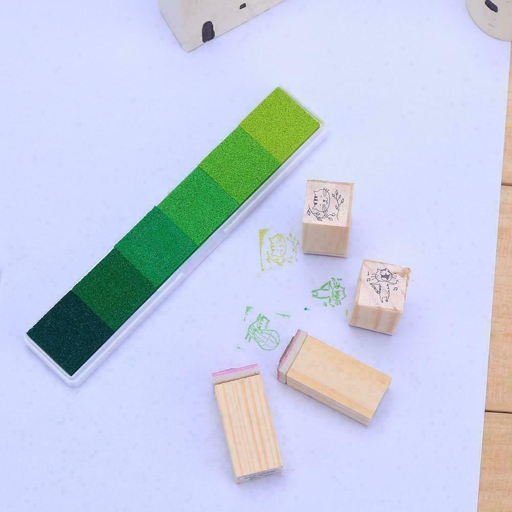 Gradient Color Ink Pad Inkpad Rubber Stamp Water Based Diy Finger Print 10 Colours - S2 Blue V528-9360312041537