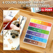Gradient Color Ink Pad Inkpad Rubber Stamp Water Based Diy Finger Print 10 Colours - S4 Green V528-9360312041551