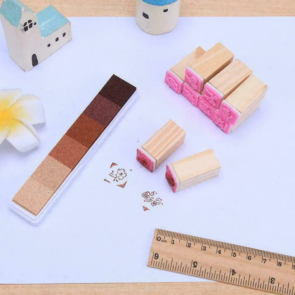 Gradient Color Ink Pad Inkpad Rubber Stamp Water Based Diy Finger Print 10 Colours - S4 Green V528-9360312041551