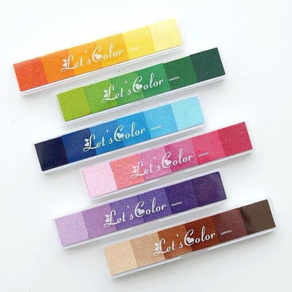 Gradient Color Ink Pad Inkpad Rubber Stamp Water Based Diy Finger Print 10 Colours - C3 V528-9360312041605