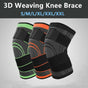 3D Weaving Knee Brace Breathable Sleeve Support Running Jogging Joint Pain Leg Black - Black-XXL V528-9360312043111