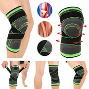 3D Weaving Knee Brace Breathable Sleeve Support Running Jogging Joint Pain Leg Black - Black-XXXL
