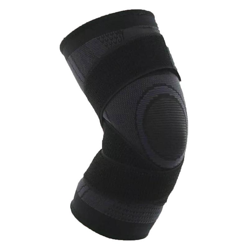 3D Weaving Knee Brace Breathable Sleeve Support Running Jogging Joint Pain Leg Black - Black-XXXL