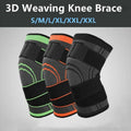 3D Weaving Knee Brace Breathable Sleeve Support Running Jogging Joint Pain Leg Green - Green-XL
