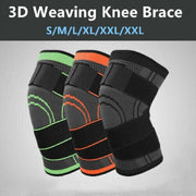 3D Weaving Knee Brace Breathable Sleeve Support Running Jogging Joint Pain Leg Green - Green-XL