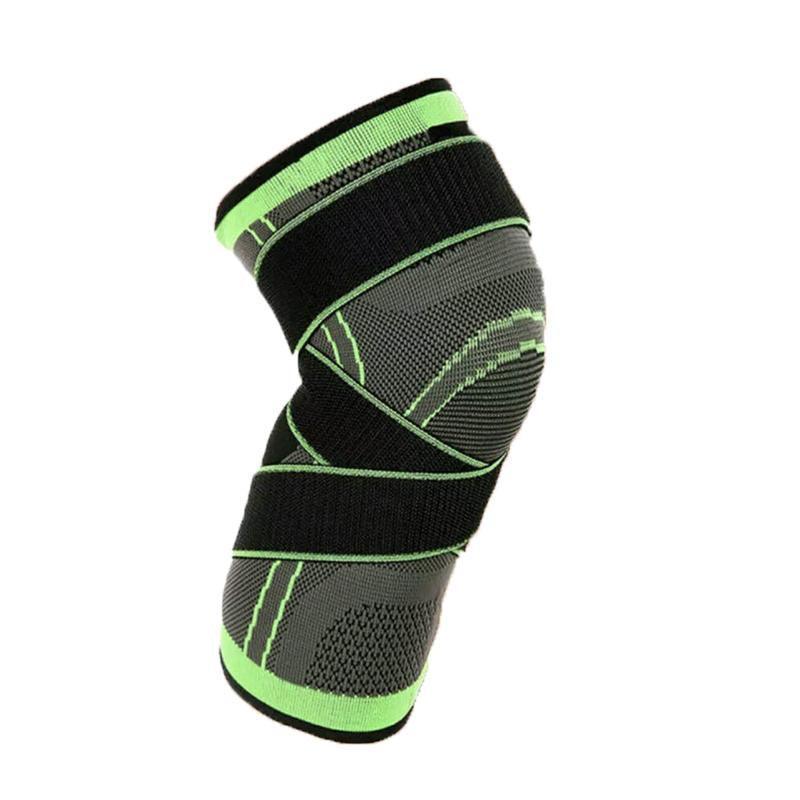 3D Weaving Knee Brace Breathable Sleeve Support Running Jogging Joint Pain Leg Green - Green-XXL