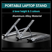 Adjustable Laptop Stand Portable Aluminum Alloy Desktop Holder for 11 to 17.3 Inch - Sliver V528-9360312049229