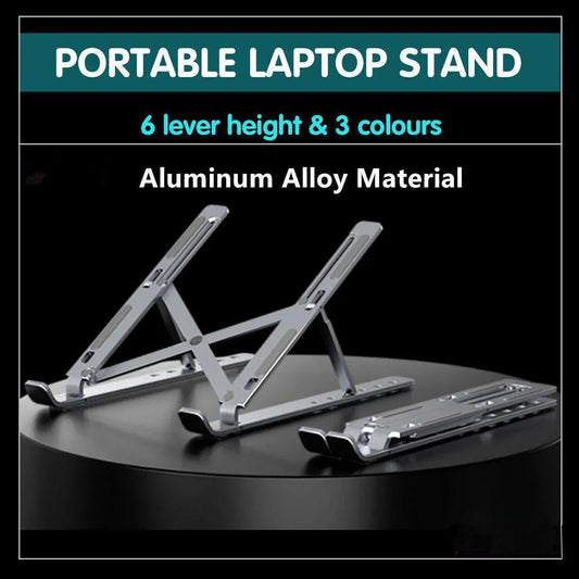 Adjustable Laptop Stand Portable Aluminum Alloy Desktop Holder for 11 to 17.3 Inch - Sliver V528-9360312049229