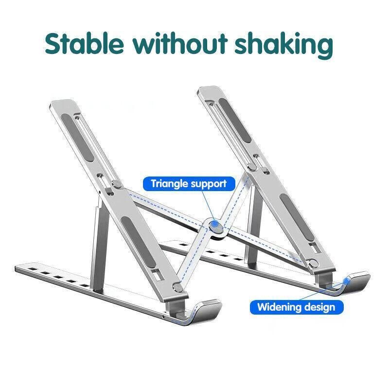 Adjustable Laptop Stand Portable Aluminum Alloy Desktop Holder for 11 to 17.3 Inch - Sliver V528-9360312049229