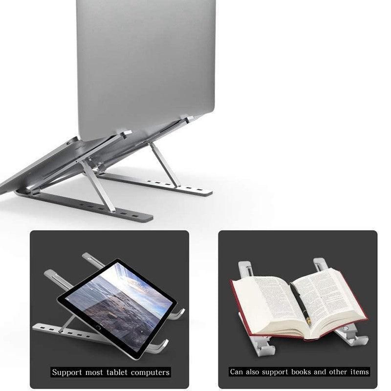 Adjustable Laptop Stand Portable Aluminum Alloy Desktop Holder for 11 to 17.3 Inch - Sliver V528-9360312049229