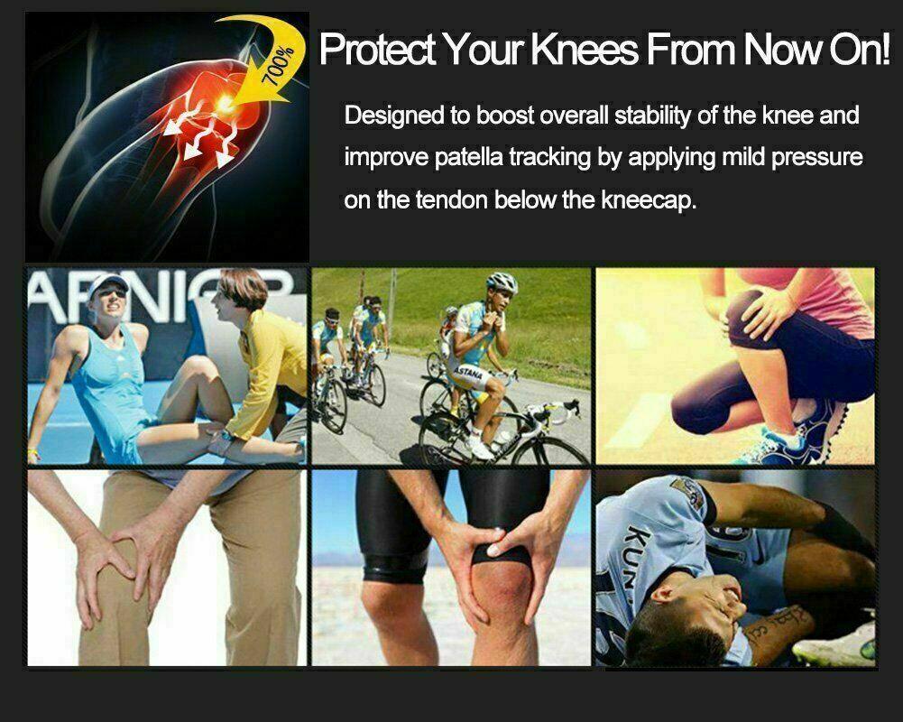 Aolikes Knee Strap Patella Jumper Gel Runner Tennis Sports Brace Support - Red V528-9360312049946