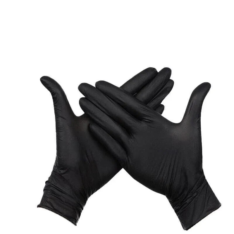 Thick Black Nitrile Gloves Industrial Mechanic Tattoo Tradie Rubber Protection - M V528-9360312050164