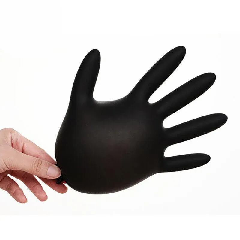 Thick Black Nitrile Gloves Industrial Mechanic Tattoo Tradie Rubber Protection - M V528-9360312050164