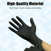 Thick Black Nitrile Gloves Industrial Mechanic Tattoo Tradie Rubber Protection - M V528-9360312050164