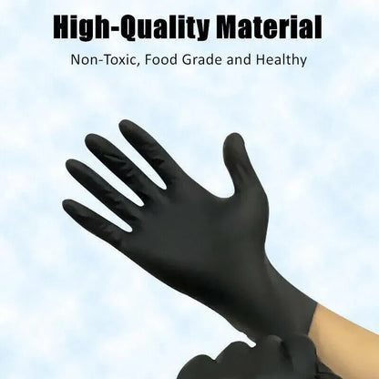 Thick Black Nitrile Gloves Industrial Mechanic Tattoo Tradie Rubber Protection - M V528-9360312050164