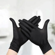 Thick Black Nitrile Gloves Industrial Mechanic Tattoo Tradie Rubber Protection - M V528-9360312050164