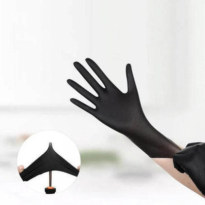 Thick Black Nitrile Gloves Industrial Mechanic Tattoo Tradie Rubber Protection - M V528-9360312050164