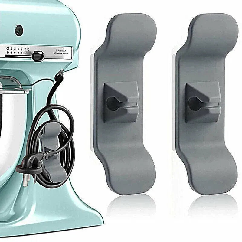 Cord Organizer Wrap Holder 4pcs Kitchen Appliance Cable Winder Adhesive Clip - 4PCS Black V528-9360312051529