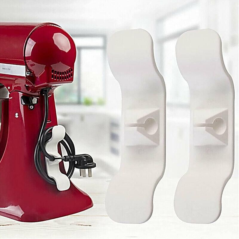 Cord Organizer Wrap Holder 4pcs Kitchen Appliance Cable Winder Adhesive Clip - 4PCS Black V528-9360312051529