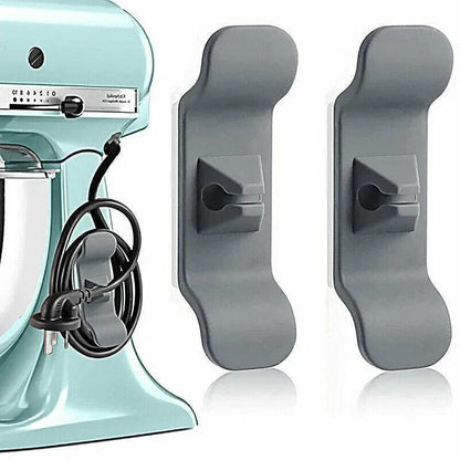 Cord Organizer Wrap Holder 4pcs Kitchen Appliance Cable Winder Adhesive Clip - 2PCS White+2PCS Black V528-9360312051543