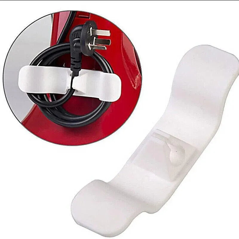 Cord Organizer Wrap Holder 4pcs Kitchen Appliance Cable Winder Adhesive Clip - 2PCS White+2PCS Black V528-9360312051543