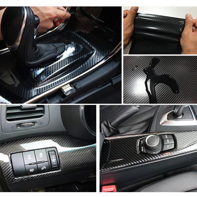152 x 30CM Car Vinyl Wrap Carbon Fiber Matt Satin Glossy Multi Color Car Tint Car Sticker - Pink Carbon Fiber V528-9360312052373