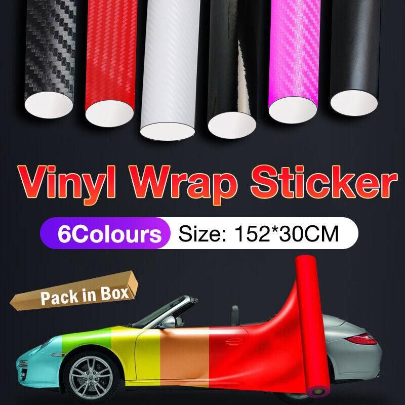 152 x 30CM Car Vinyl Wrap Carbon Fiber Matt Satin Glossy Multi Color Car Tint Car Sticker - Red Carbon Fiber V528-9360312052380