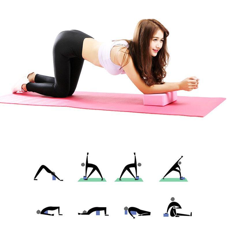2PCS Yoga Blocks Foam Brick Fitness Exercise Stretch Gym Pilates Tool - Pink V528-9360312054384