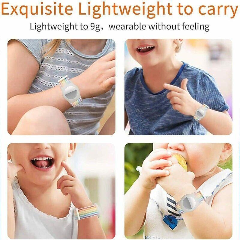 For Apple AirTag Case Protective Cover Wristband Nylon Air Tag Band Anti-lost L Size - Grey V528-9360312055732