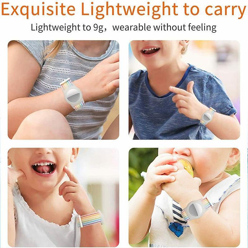 For Apple Airtag Case Protective Cover Wristband Nylon Air Tag Band Anti-Lost S Size - Rainbow V528-9360312055756