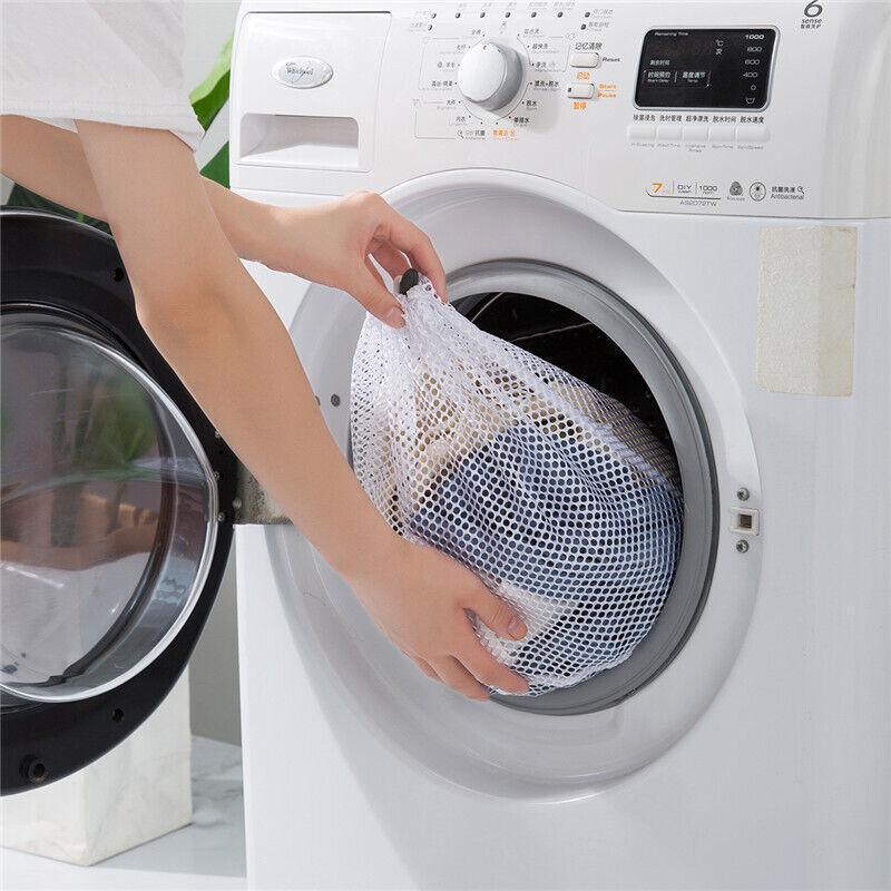 Drawstring Laundry Wash Bag Fine or Coarse Mesh Lingerie Delicate Clothes L - Coarse Mesh L V528-9360312057033