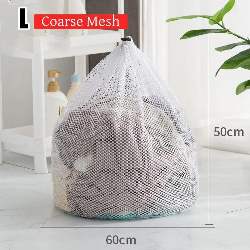 Drawstring Laundry Wash Bag Fine or Coarse Mesh Lingerie Delicate Clothes L - Coarse Mesh L V528-9360312057033