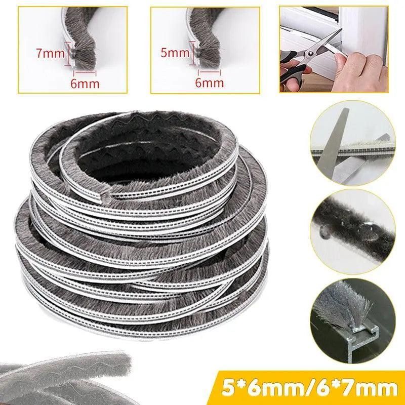 10M Hairy Seal Brush for Door & Window Draught Exclusion - 5x6mm(10M) V528-9360312061894
