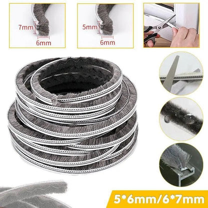 10M Hairy Seal Brush for Door & Window Draught Exclusion - 5x6mm(10M) V528-9360312061894