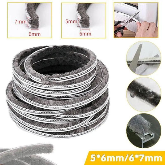 10M Hairy Seal Brush for Door & Window Draught Exclusion - 5x6mm(10M) V528-9360312061894