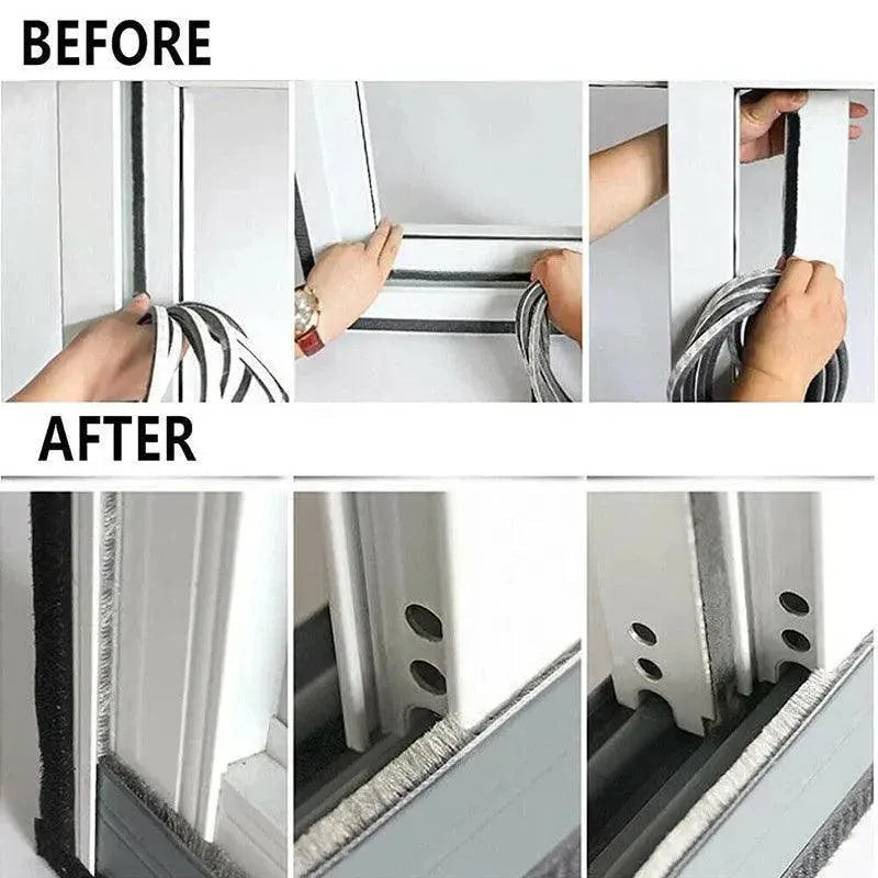 10M Hairy Seal Brush for Door & Window Draught Exclusion - 5x6mm(10M) V528-9360312061894