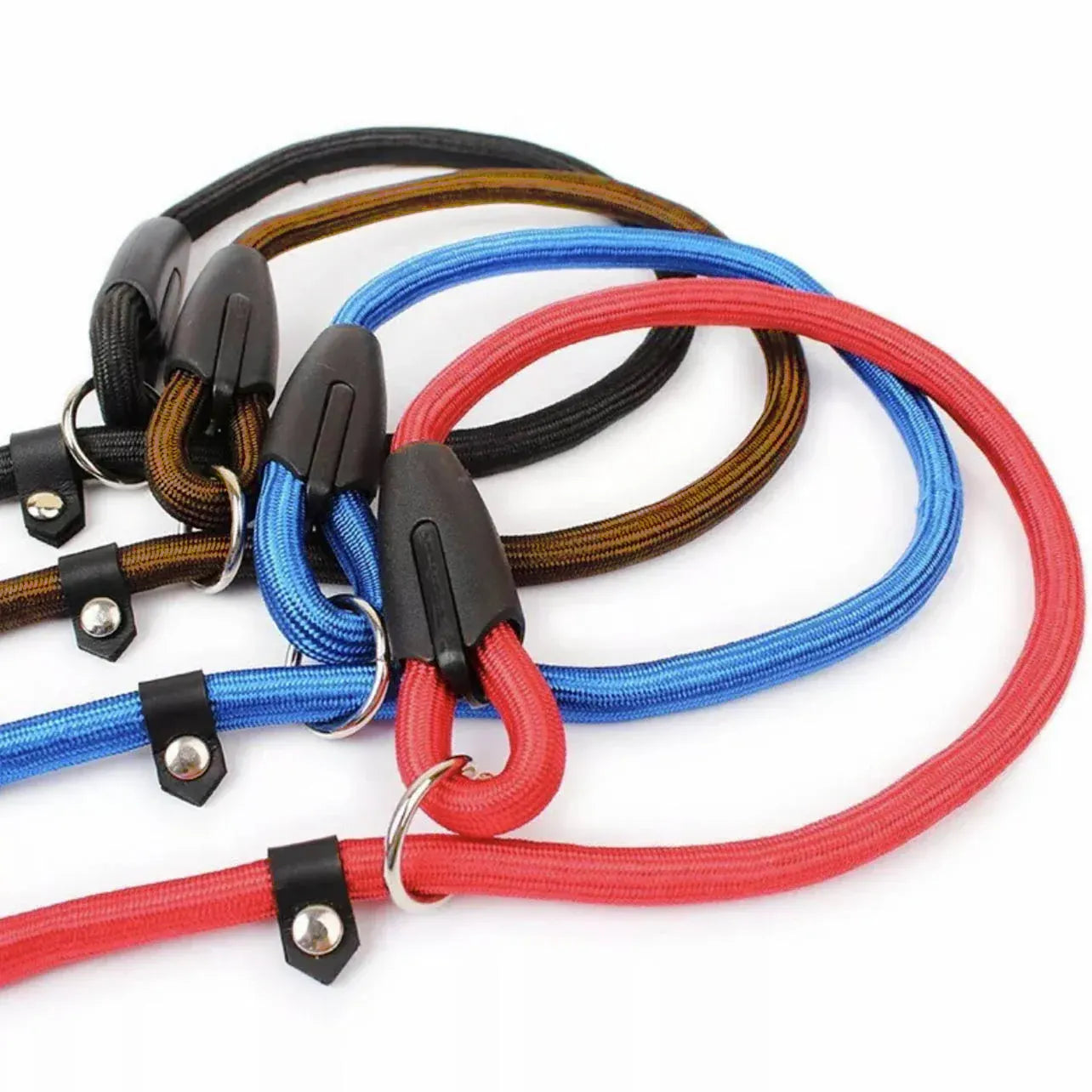 Dog Training Correction Leash Lead Cesar Puppy Pets Millan Slip Nylon Rope 10*140mm - Black V528-9360312062617
