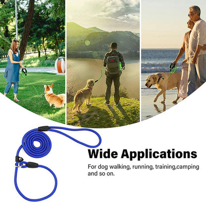Dog Training Correction Leash Lead Cesar Puppy Pets Millan Slip Nylon Rope 10*140mm - Black V528-9360312062617