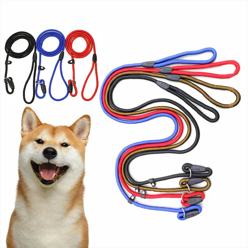 Dog Training Correction Leash Lead Cesar Puppy Pets Millan Slip Nylon Rope 10*140mm - Blue V528-9360312062648